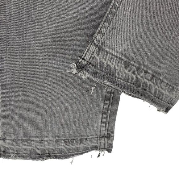 Signature Levis S37 Slim Women Gray Jeans Size 29 x 31 Raw Hem Stretch EUC - Picture 3 of 11